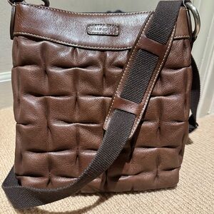 Ellington Chocolate Brown Quilted Crossbody Bag